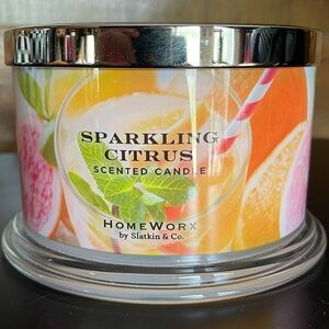 18oz Homeworx by Harry Slatkin Sparkling Citrus Candle New 30-55 hrs burn time